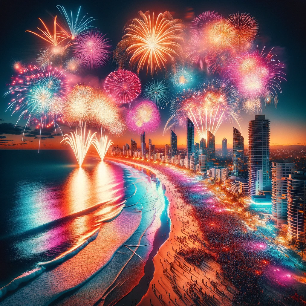 Fire Works in Surfers Paradise